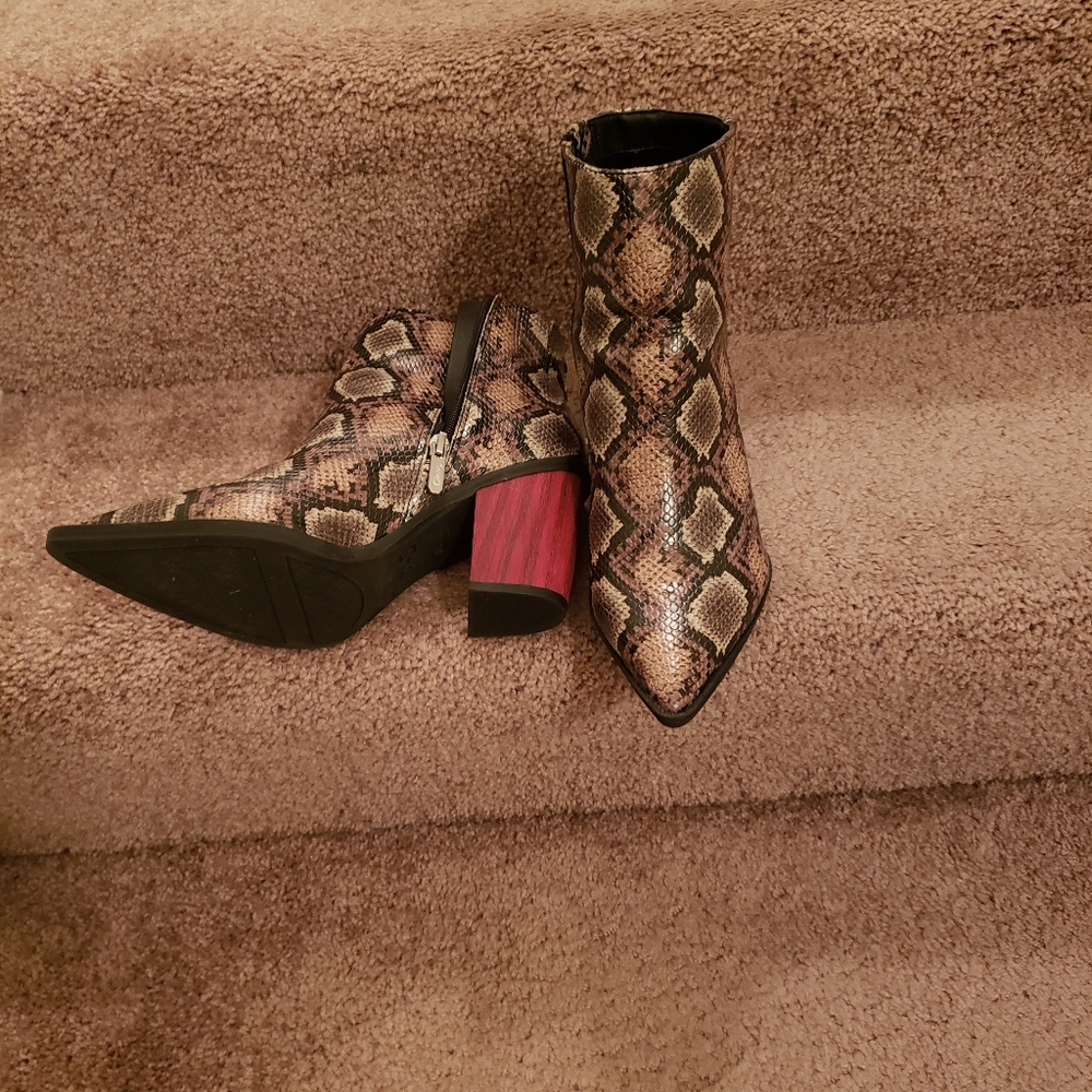 Snake print boots